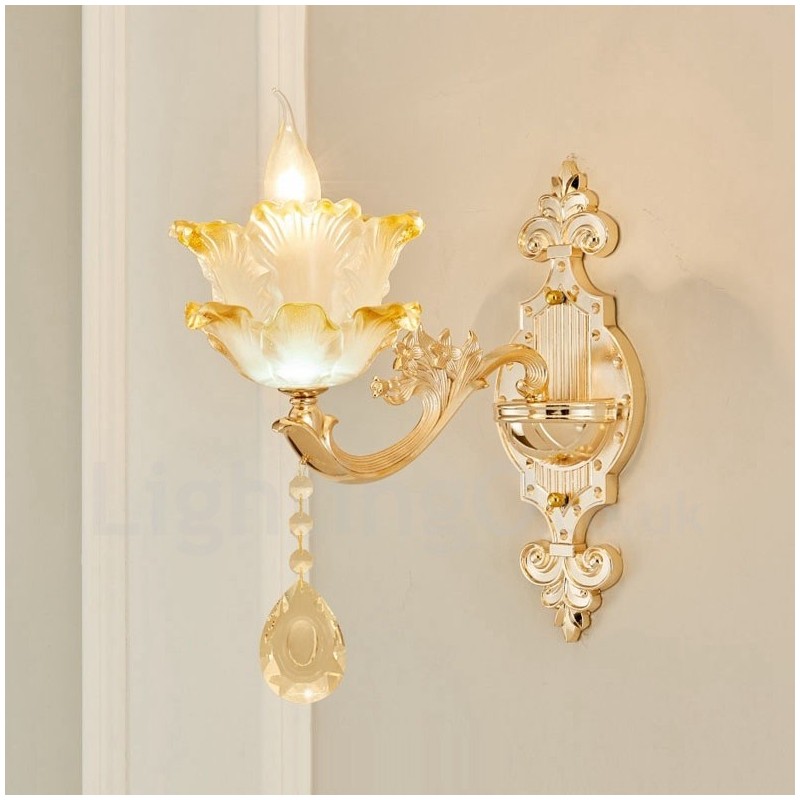 Einzellicht Traditionelles Klassisches Wohnzimmer Esszimmer Schlafzimmer Metall Luxus Wandleuchten für den Innenbereich
