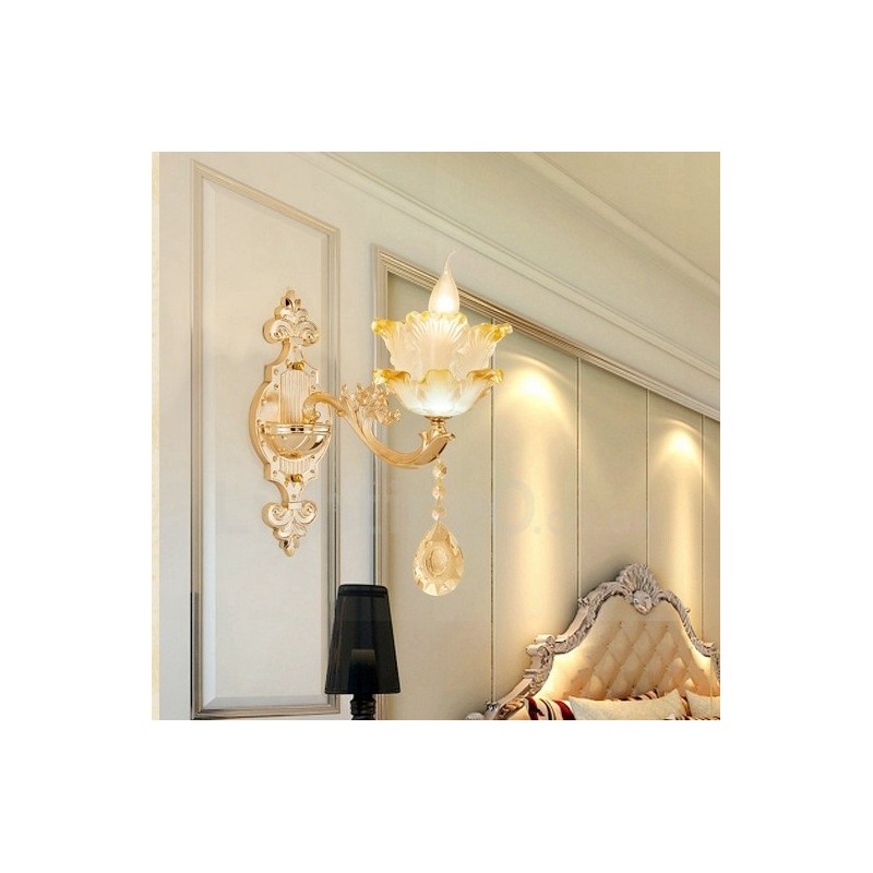 Einzellicht Traditionelles Klassisches Wohnzimmer Esszimmer Schlafzimmer Metall Luxus Wandleuchten für den Innenbereich