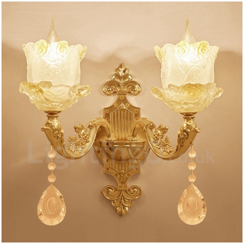 2 Licht Traditionelle Klassische Wohnzimmer Esszimmer Bett Zimmer Metall Innen Wandleuchten