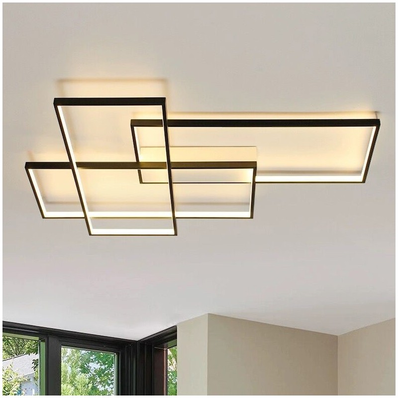 Moderne Deckenleuchte mit zeitgenössischer Aluminium-Malerei, bündige Wandleuchte mit Fernbedienungsdimmer für Wohnzimmer, Schlafzimmer