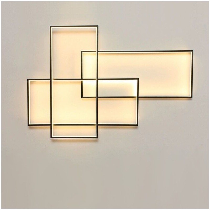 Moderne Deckenleuchte mit zeitgenössischer Aluminium-Malerei, bündige Wandleuchte mit Fernbedienungsdimmer für Wohnzimmer, Schlafzimmer