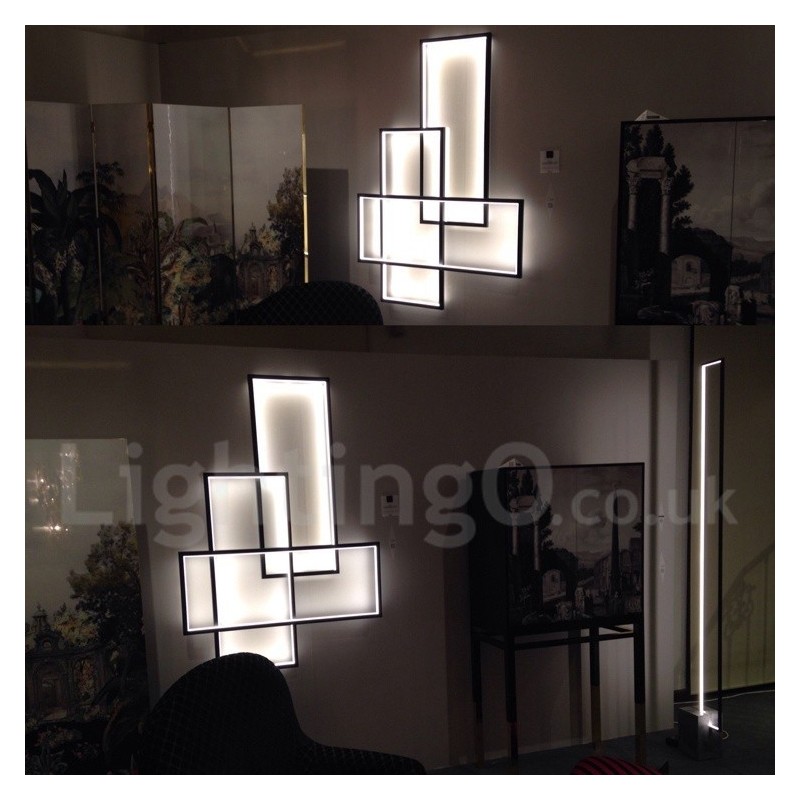 Moderne Deckenleuchte mit zeitgenössischer Aluminium-Malerei, bündige Wandleuchte mit Fernbedienungsdimmer für Wohnzimmer, Schlafzimmer