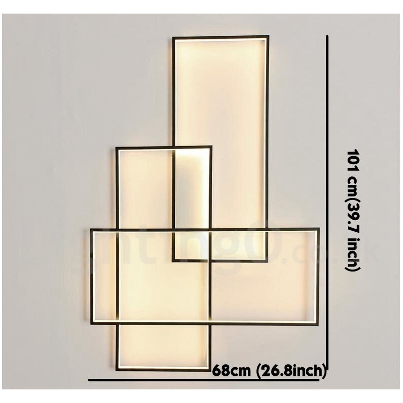 Moderne Deckenleuchte mit zeitgenössischer Aluminium-Malerei, bündige Wandleuchte mit Fernbedienungsdimmer für Wohnzimmer, Schlafzimmer