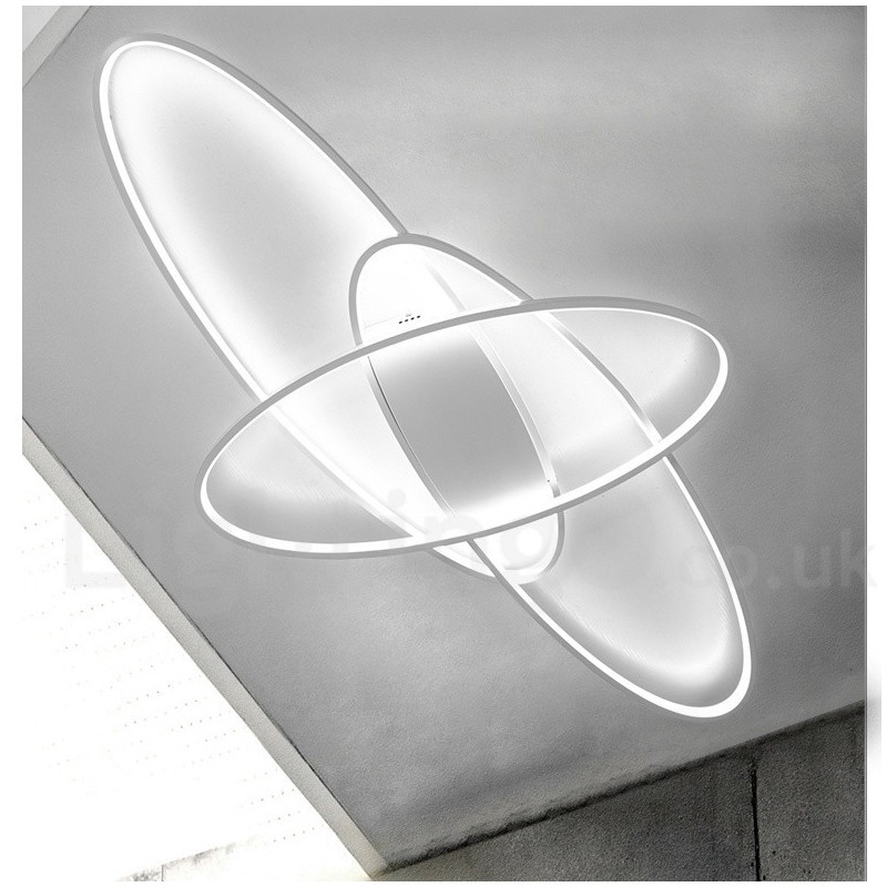 Dimmbare ovale, moderne Deckenleuchte aus Aluminium, Unterputzlampe für Wohnzimmer, Schlafzimmer, kann auch als Wandleuchte verwendet werden