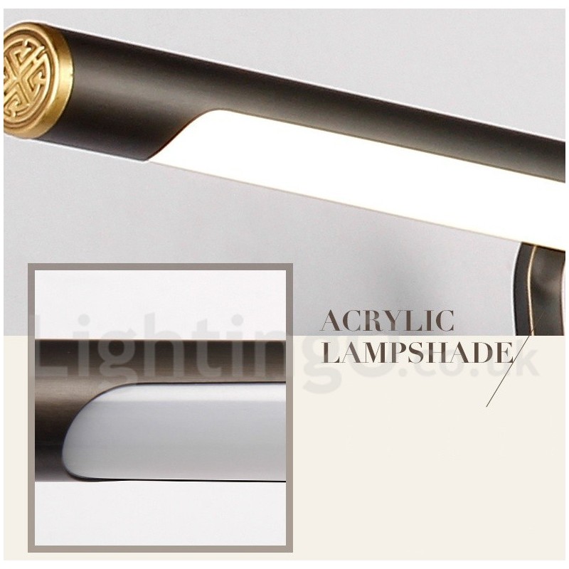 IPMirror Lampe Badezimmerleuchten Reines Messing Wandleuchten mit Acrylschirm Make-up Beleuchtung