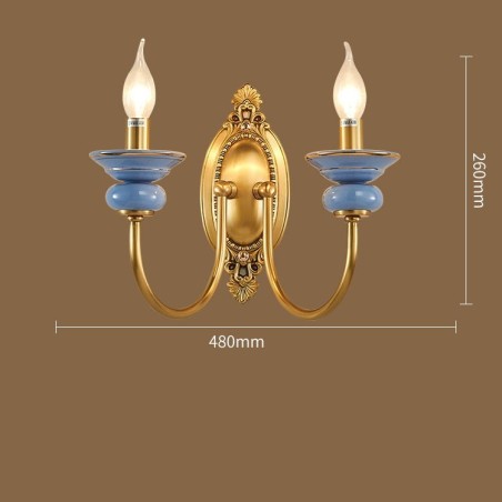 100 % reines Messing, luxuriöse rustikale Retro-Vintage-Messingkeramik, 2-flammige Kerzen-Wandleuchte, speziell für Hotel, Büro, Ausstellungsraum, Wohnzimmer, Esszimmer 100 % reines Messing, luxuriöse rustikale Retro-Vintage-Messingkeramik, 2-flammige Kerzen-Wandleuchte, speziell für Hotel, Büro, Ausstellungsraum, Wohnzimmer, Esszimmer
