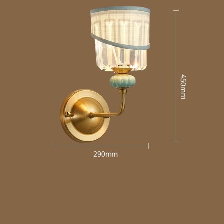 Reines Messing, luxuriöse rustikale Retro-Vintage-Keramik-Kerzen-Wandleuchte mit 1 Licht, Stoff- und Kristallschirm, speziell für Hotel, Büro, Ausstellungsraum, Wohnzimmer, Esszimmer Reines Messing, luxuriöse rustikale Retro-Vintage-Keramik-Kerzen-Wandleuchte mit 1 Licht, Stoff- und Kristallschirm, speziell für Hotel, Büro, Ausstellungsraum, Wohnzimmer, Esszimmer