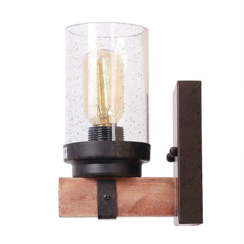 1 Licht Vintage Holz Industriestil Wandleuchte für Wind Bar Loft Kaffee Restaurant