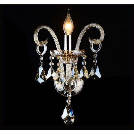 1 Licht passende Cognac Farbe K9 Kristall Kerze Retro Glas Wandleuchte 1 Licht passende Cognac Farbe K9 Kristall Kerze Retro Glas Wandleuchte