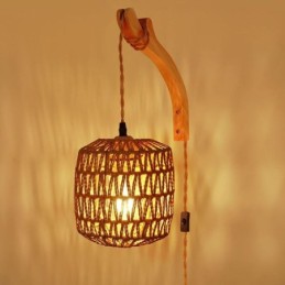 Amerikanischen Retro Wand Leuchte 3M Hanf Seil Hängen Linie Papier Seil Gewebt Lampenschirm