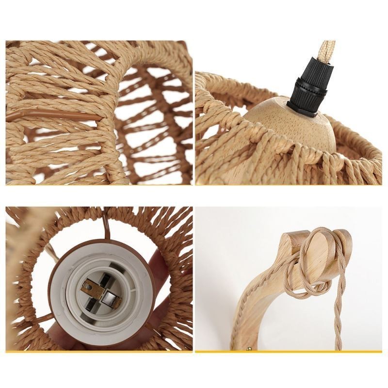 Amerikanischen Retro Wand Leuchte 3M Hanf Seil Hängen Linie Papier Seil Gewebt Lampenschirm