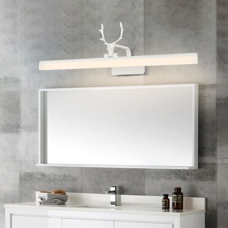 Geweih Spiegel Frontleuchte Acryl Wandleuchte Waschraum Make-up Leuchte