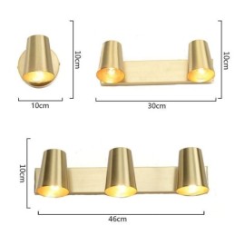 Nordische Messingspiegel-Frontlicht-Spot-Wandleuchte