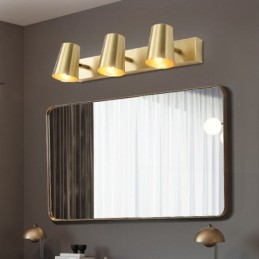 Nordische Messingspiegel-Frontlicht-Spot-Wandleuchte