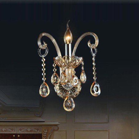 Europäische Wandleuchte Bernstein Cognac Kristall Wandleuchte Einfache Lampe Beleuchtung Europäische Wandleuchte Bernstein Cognac Kristall Wandleuchte Einfache Lampe Beleuchtung