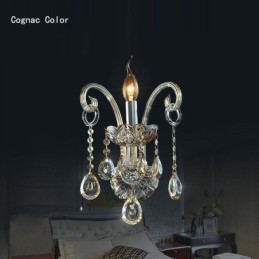 Europäische Wandleuchte Bernstein Cognac Kristall Wandleuchte Einfache Lampe Beleuchtung