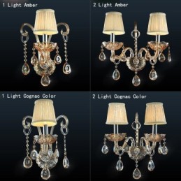 Europäische Wandleuchte Bernstein Cognac Kristall Wandleuchte Einfache Lampe Beleuchtung