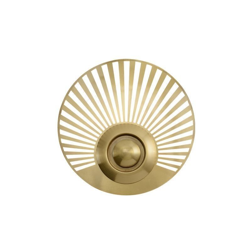 Nordische Messing-Wandlampe, ausgehöhlte runde Form, Wandleuchte