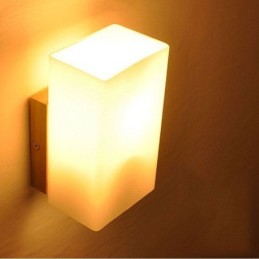 Nordische Holz Wandlampe Glas Lampenschirm Wandleuchte