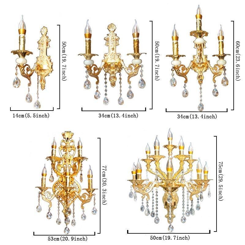 Europäische Wandleuchte Luxuriöse Wandleuchte Kristall Tropfen Lampe Nachttischbeleuchtung