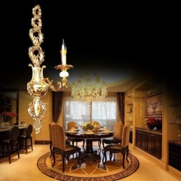 Europäische Wandleuchte Luxuriöse Blütenblatt Wandleuchte Jade Dekoration Lampe Nachttischbeleuchtung