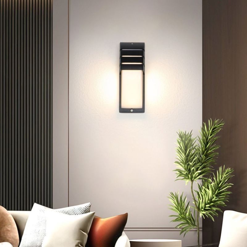 Wasserdichte Outdoor Veranda Licht Schwarz Aluminium Wand Lampe Garten Hof Licht
