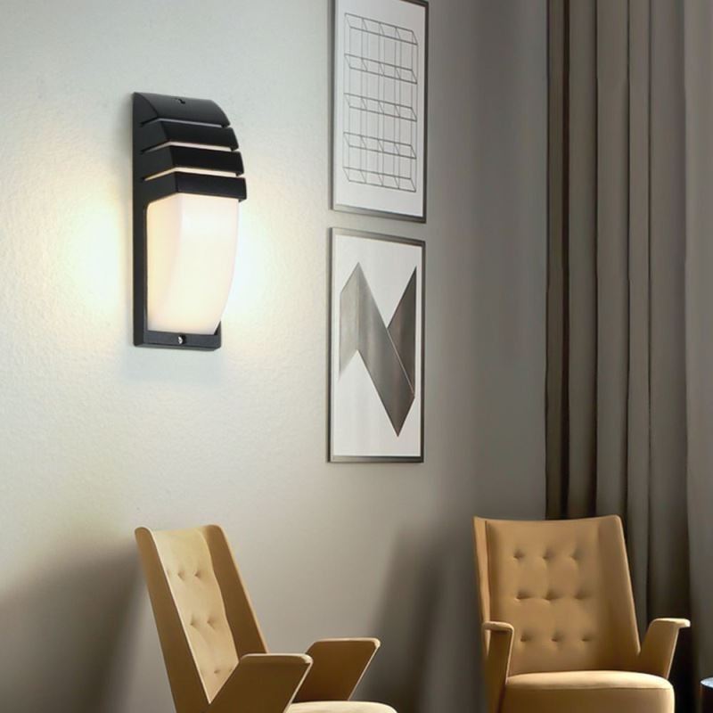 Wasserdichte Outdoor Veranda Licht Schwarz Aluminium Wand Lampe Garten Hof Licht