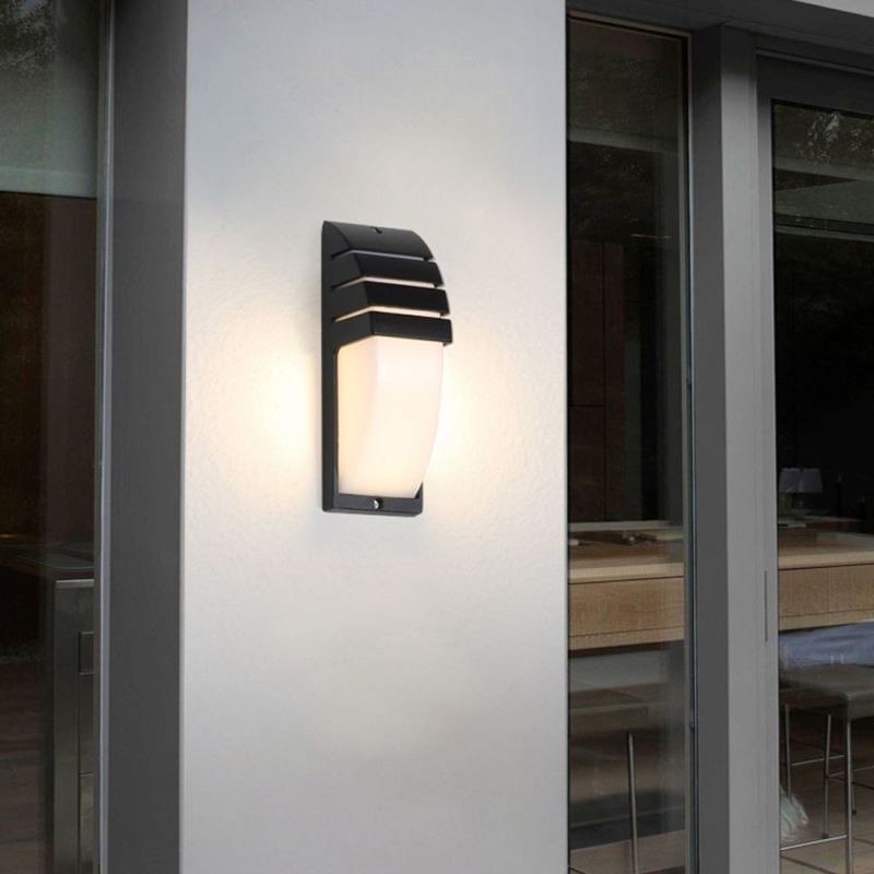 Wasserdichte Outdoor Veranda Licht Schwarz Aluminium Wand Lampe Garten Hof Licht