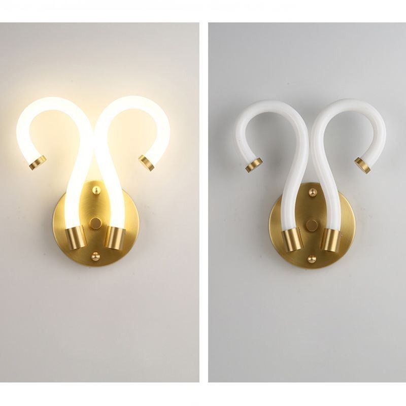 Moderne Wandleuchte Kreativität Wandleuchte Kupfer Schaf Horn 2 Lichter