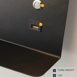 Drehbare Wandleuchte mit USB-Ladeanschluss
