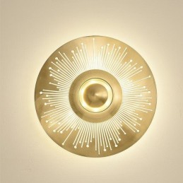 Nordische Messing-Wandlampe, ausgehöhlte runde Form, Wandleuchte