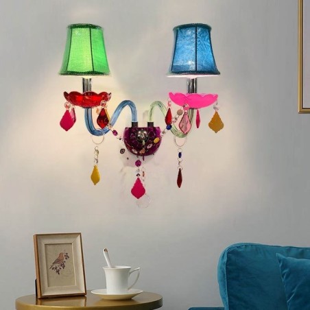 Bunte Kristall Wandleuchte Europäischen Zwei Licht Wand Licht Gang Bunte Kristall Wandleuchte Europäischen Zwei Licht Wand Licht Gang