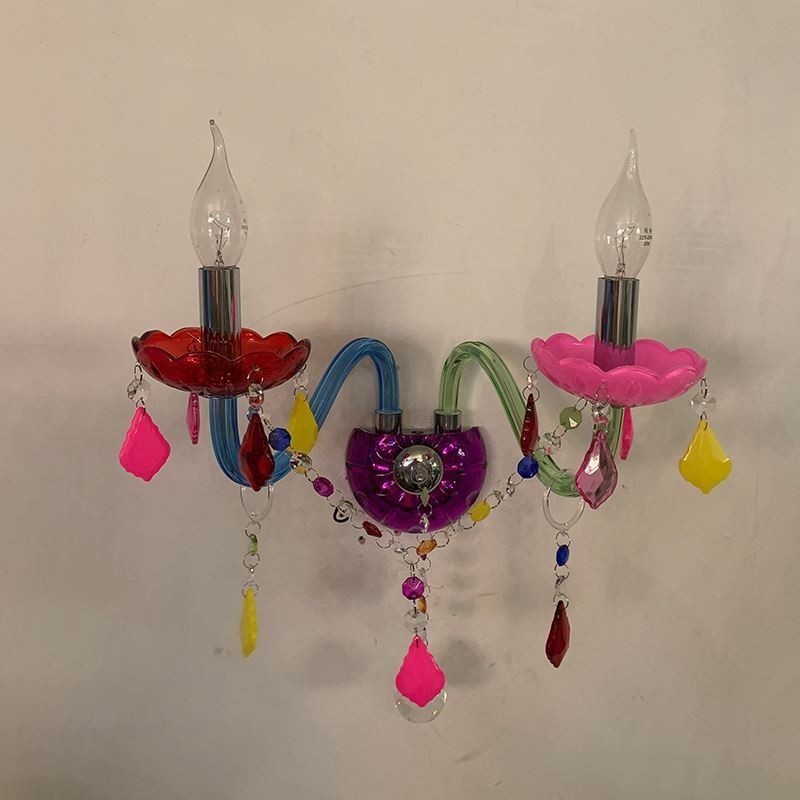 Bunte Kristall Wandleuchte Europäischen Zwei Licht Wand Licht Gang