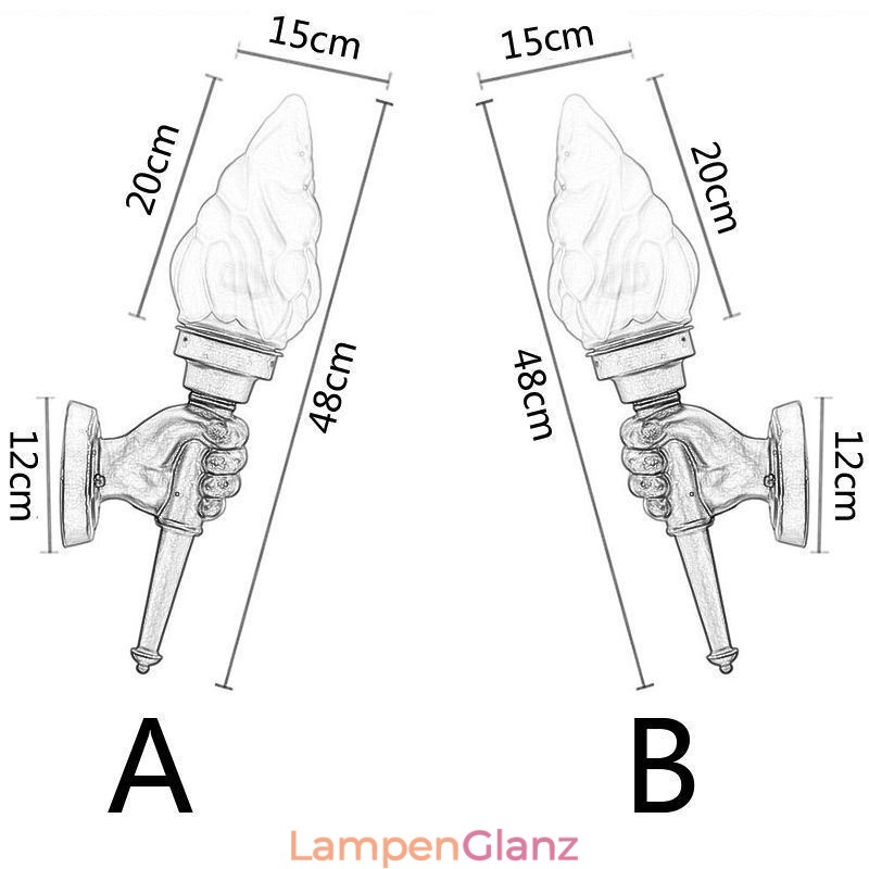Europäische Retro Outdoor Wandleuchte Wasserdichte Taschenlampe Form Wandleuchte