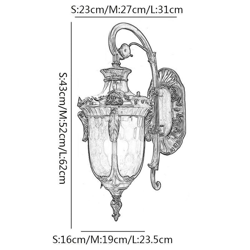 Europäische Außenleuchte Wasserdicht Single Head Wandleuchte Hof Korridor Garten