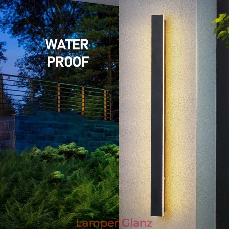 Outdoor Lange Moderne Zeitgenössische Wand Lampe Wandleuchte Wand Licht IP 44 für Veranda Terrasse Garten