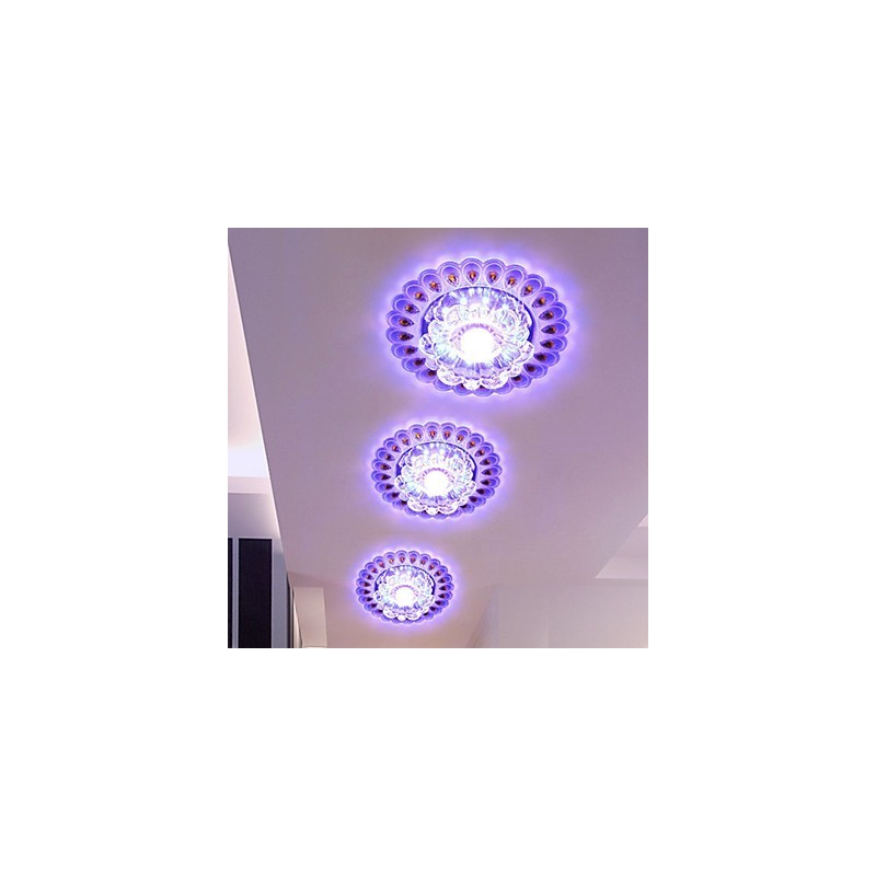 Kristall Deckenleuchte Spotlight SMD 3W Kreative Lampe Leuchtstoffröhre Bunte Farbe Dome Licht