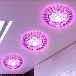 Kristall Deckenleuchte Spotlight SMD 3W Kreative Lampe Leuchtstoffröhre Bunte Farbe Dome Licht
