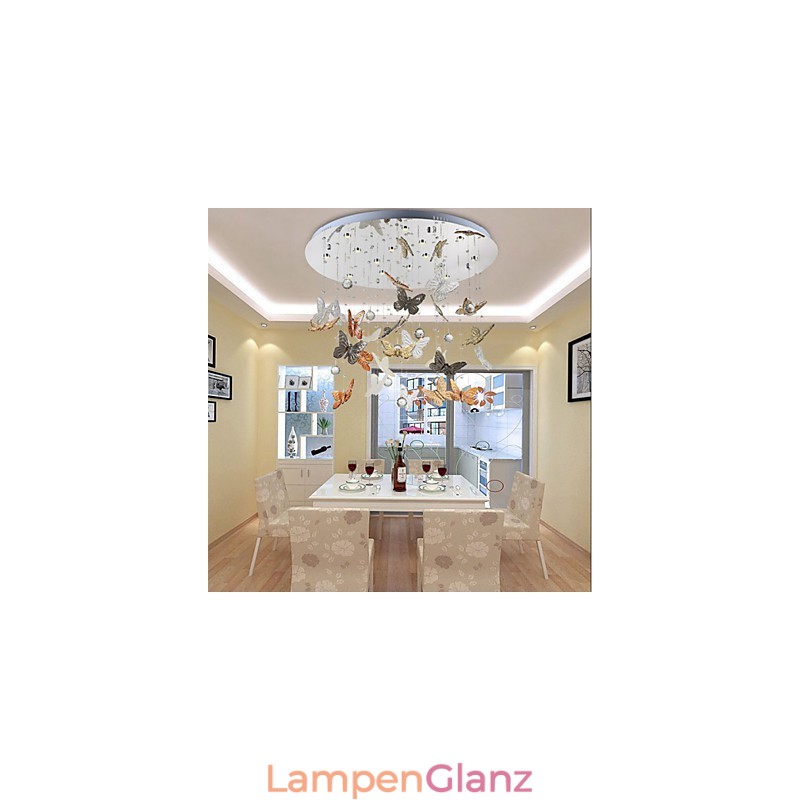 Kristalllampe Runder Schmetterling Kristalllampe