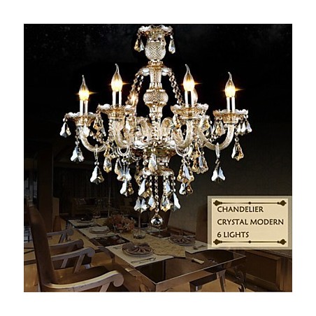 Kronleuchter Cognac Farbe Kristall Modern 6 Lichter Zeitgenössisches Glas Kronleuchter Cognac Farbe Kristall Modern 6 Lichter Zeitgenössisches Glas