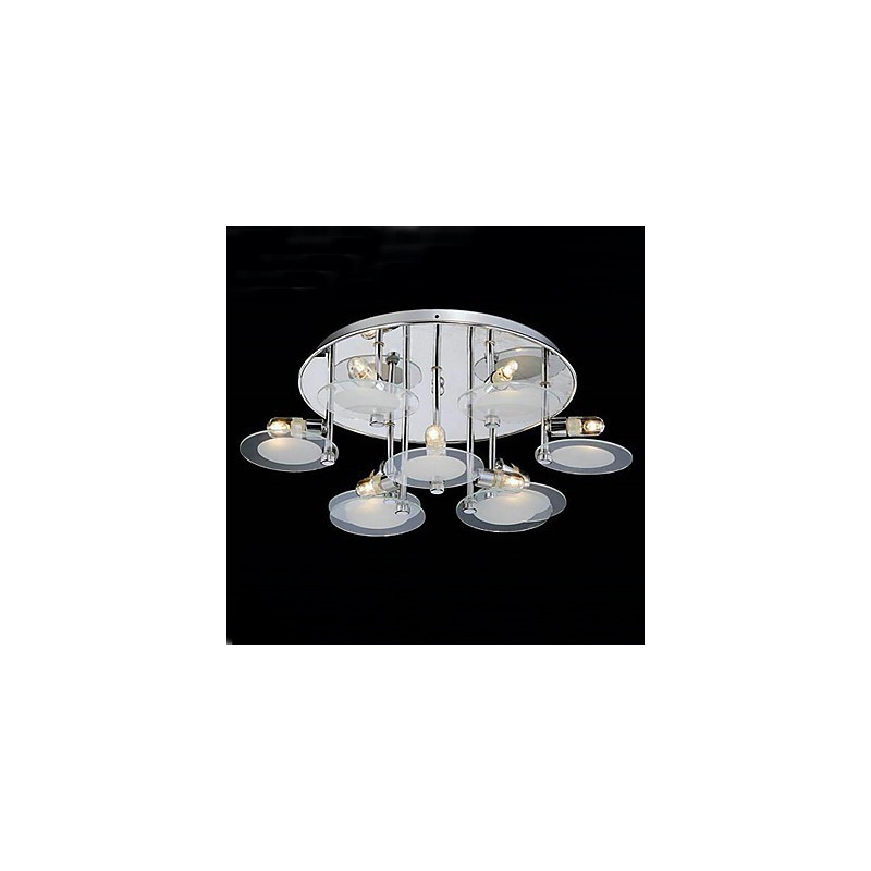 Moderne Deckenleuchte aus Edelstahl mit 9 Lichtern