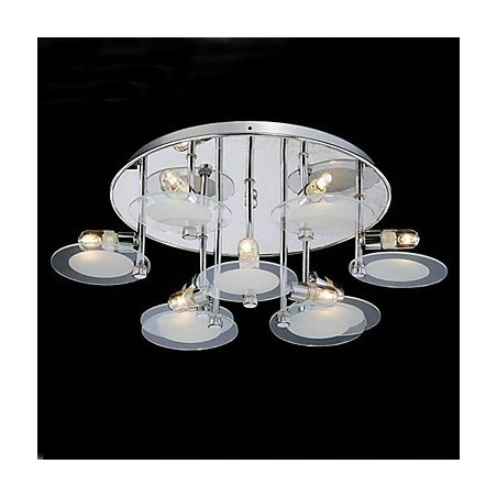 Moderne Deckenleuchte aus Edelstahl mit 9 Lichtern Moderne Deckenleuchte aus Edelstahl mit 9 Lichtern