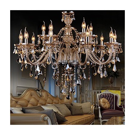 Kronleuchter Kristall Cognac Farbe Luxus Moderne 2 Ebenen Wohnzimmer 15 Lichter Kronleuchter Kristall Cognac Farbe Luxus Moderne 2 Ebenen Wohnzimmer 15 Lichter