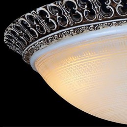 Dunkelbraune Unterputzleuchte aus Glas und Harz, Muster, Schnitzerei, europäischer Klassiker