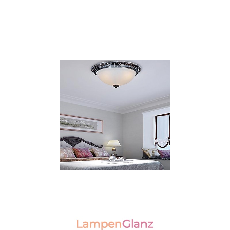 Deckenleuchte Glas Harz Silber Carving Retro Europäischen Klassischen