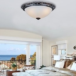 Deckenleuchte Glas Harz Silber Carving Retro Europäischen Klassischen