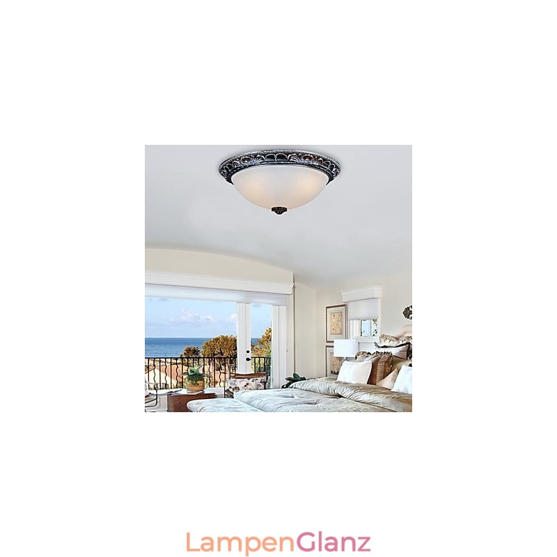 Deckenleuchte Glas Harz Silber Carving Retro Europäischen Klassischen