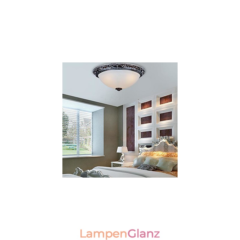 Deckenleuchte Glas Harz Silber Carving Retro Europäischen Klassischen