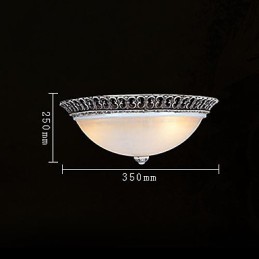 Dunkelbraune Unterputzleuchte aus Glas und Harz, Muster, Schnitzerei, europäischer Klassiker
