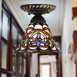 Europäische ländliche kreative Kunst Buntglas absorbieren Kuppellampe Licht